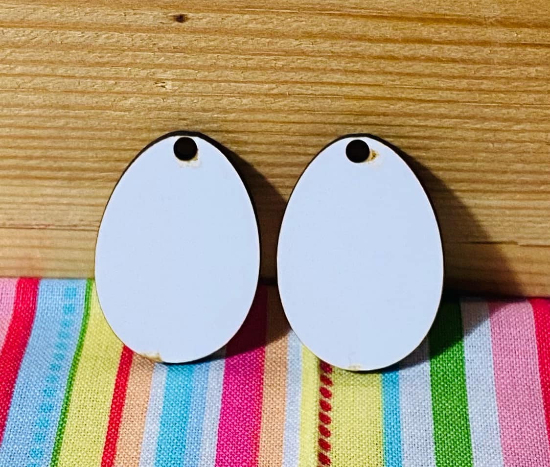 mdf egg shape earring