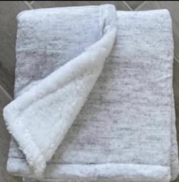light heather grey sherpa baby blanket