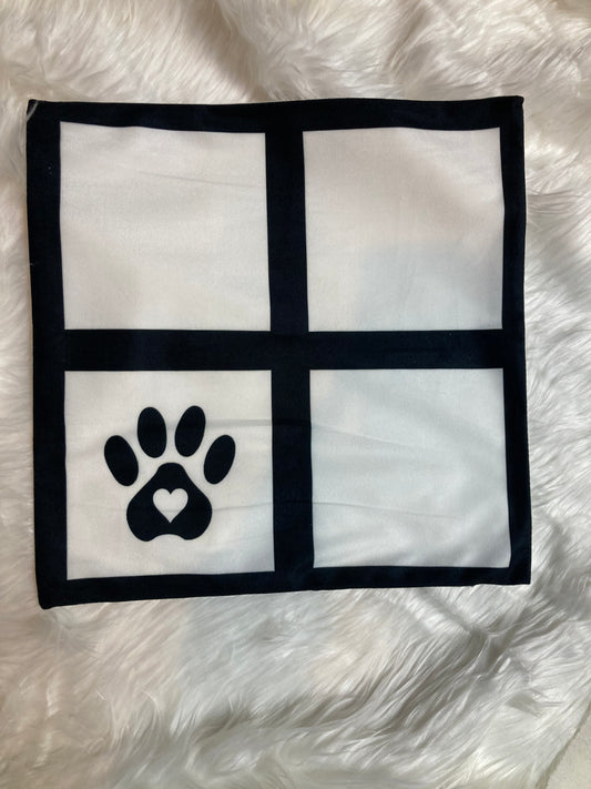 paw print panel pillow cover
