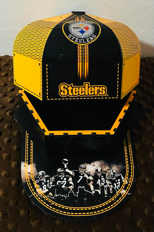 black and gold hat box design