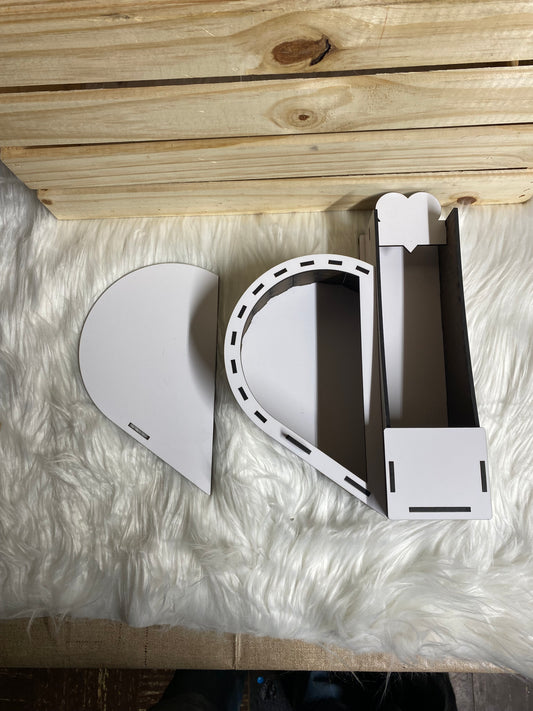 Wine bottle heart candy box blank