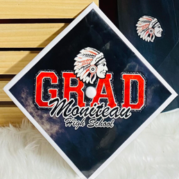 NEW thin style grad cap topper with adhesive back