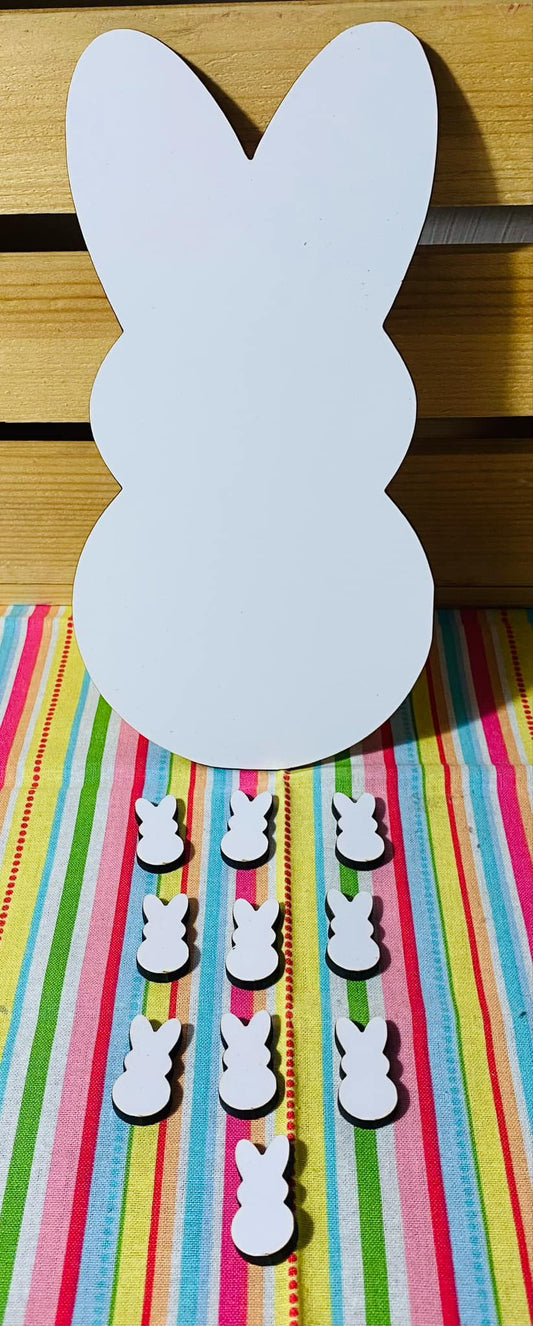 mdf bunny shaped tic tac toe
