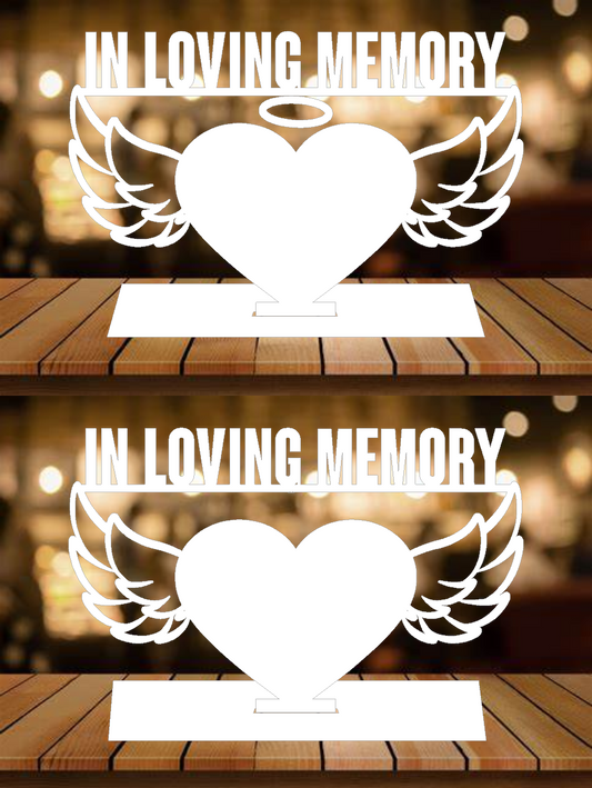 in loving memory heart wing frame