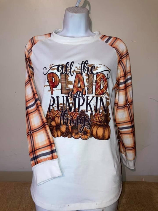 orange plaid raglan BLANK