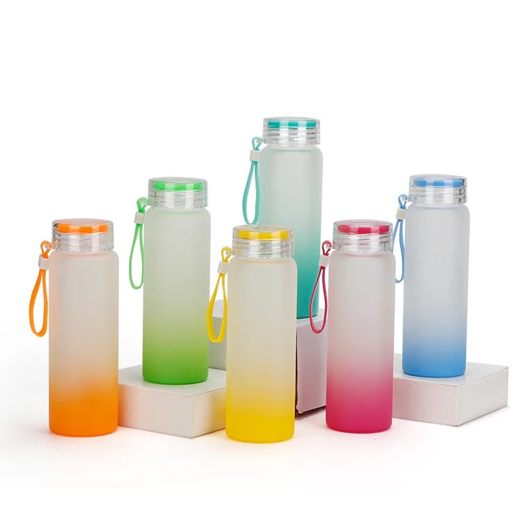 ombre glass water bottles