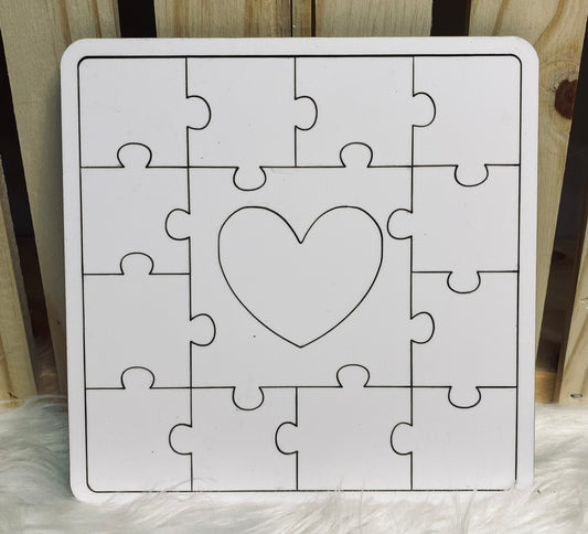 puzzle heart frame