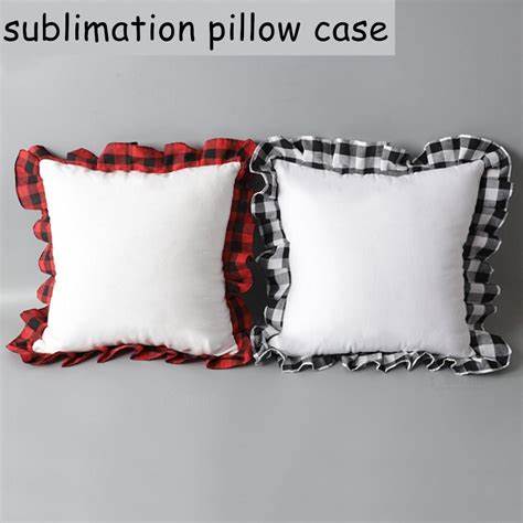 buffalo plaid ruffle pillow cover