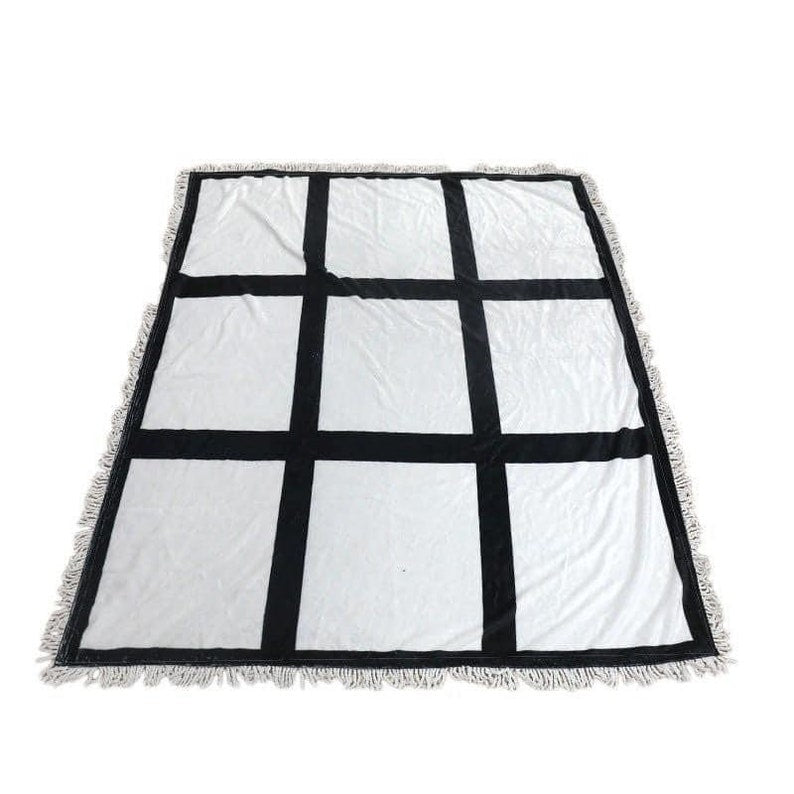 9 panel with white tassel blanket ( soft plush)