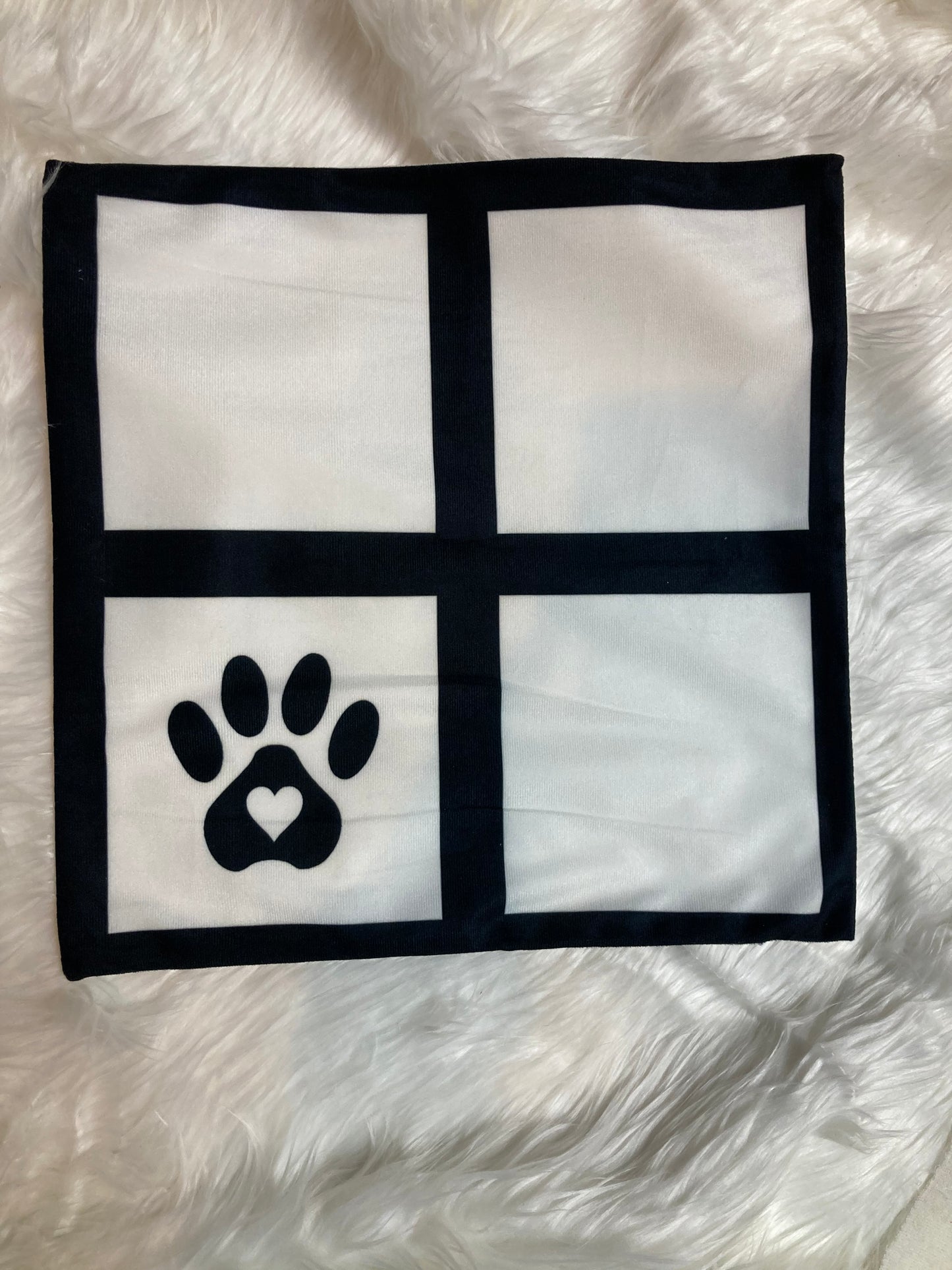 paw print  panel pillow cover